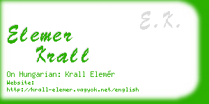 elemer krall business card